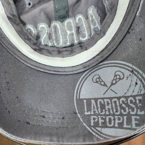 We People by Pavilion Gray Lacrosse People Distressed Baseball Cap One Size - Picture 6 of 7